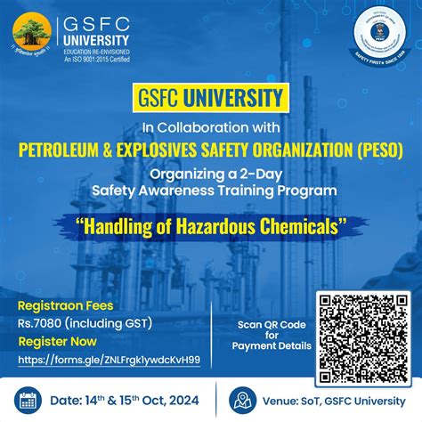 PESO-Safety Awareness Training Program | GSFC University, Vadodara