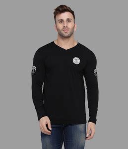 Trendfull Solid Men V Neck Black T-Shirt - Buy Trendfull Solid Men V ...