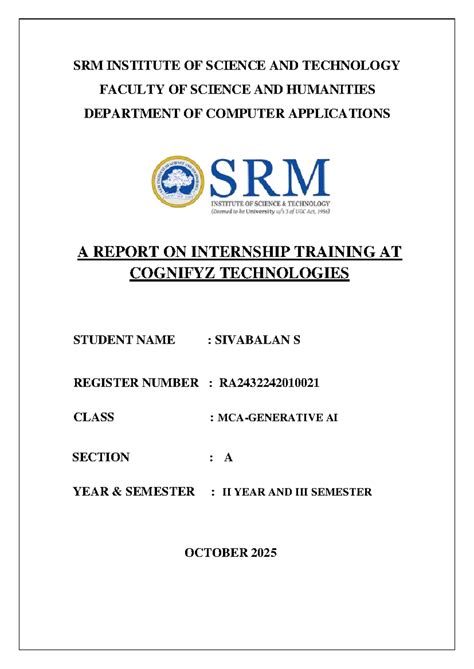 MCA Generative AI: ML Internship Report at Cognifyz Technologies - Studocu
