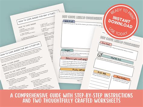 DBT Cope Ahead Skill Worksheet Bundle Instant Download Emotional ...