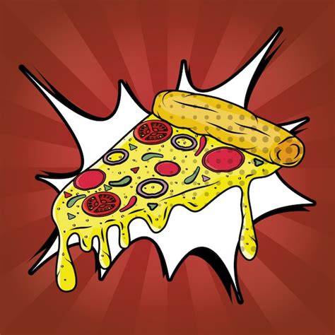 Pizza fast food in stile pop art | Vettore Gratis