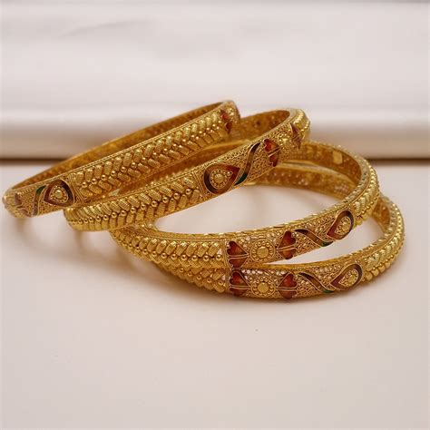 Buy Fairytale Wedding Gold Bangles 22 KT yellow gold (60.5 gm ...