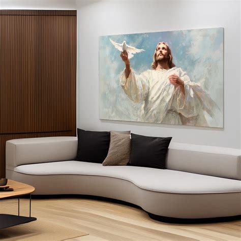Devotional Jesus Walking with Cross Textured Oil Christian Painting