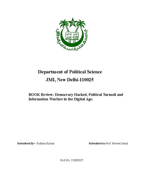 Democracy and media - Department of Political Science JMI, New Delhi ...