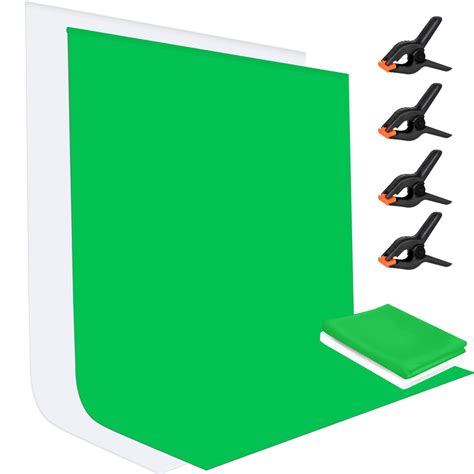 Buy 2 Pack 7 X 10 FT Green Screen & White Backdrop for Photography ...
