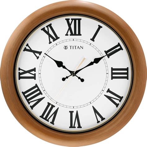 Titan Contemporary Brown Analog Wall Clock with Silent Sweep Technology ...