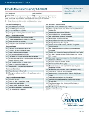 Fillable Online Retail Store Safety Survey Checklist Fax Email Print ...