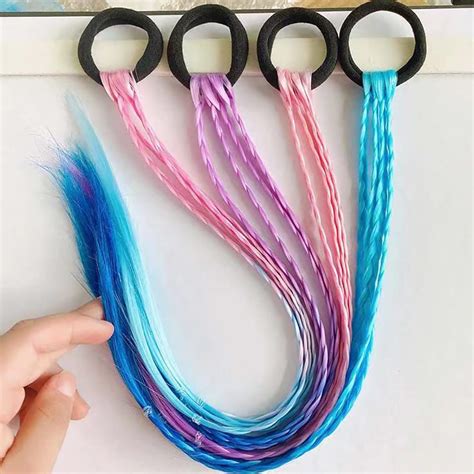 Berchaoki 12pcs 17 Inch Rainbow Braided Hair Extensions for India | Ubuy