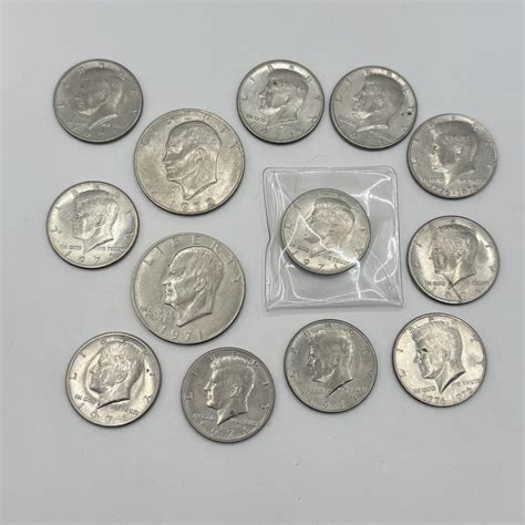 LOT 192J: Early 1970s Kennedy Half Dollar & Dollar US Coins ...
