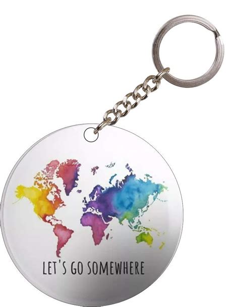 Checkpoint Lets go Somewhere Wooden Single Keychain : Amazon.in: Fashion