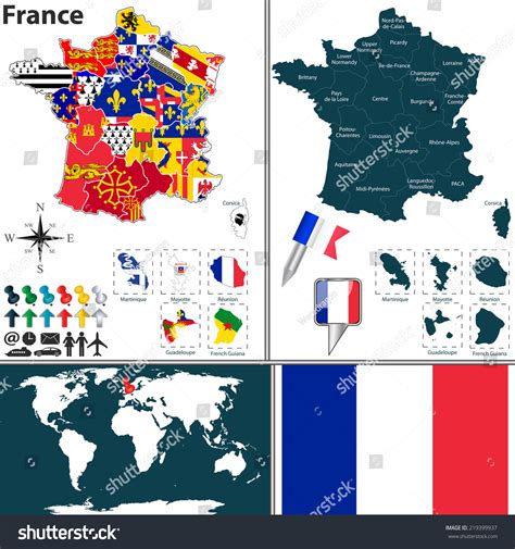 Vector Map Germany Regions Flags Location Stock Vector (Royalty Free ...