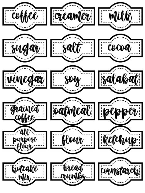 Kitchen Labels | PDF
