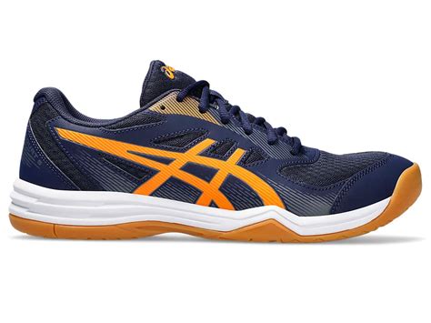 Asics Upcourt 5 Badminton Shoes - Peacoat/Shocking Orange – Achivr