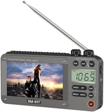 SEMIER 720p 4.3" Screen AM FM SW Movie Video Radio with Bluetooth ...
