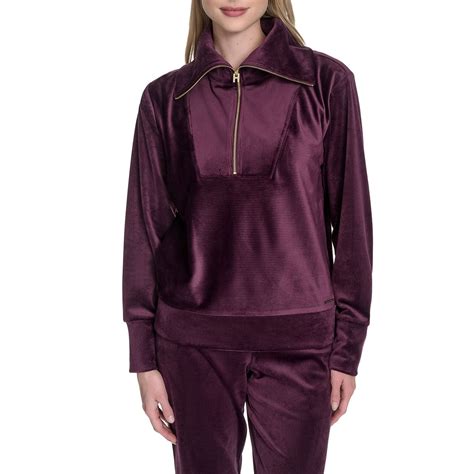 Halston Women's Velour Quarter-Zip Pullover - Samsclub.com