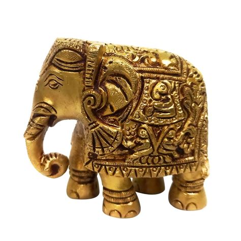 Buy Ayyappan Traders Brass Elephant Statue | Metal Sculptures Elephant ...