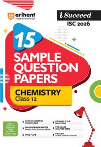 Arihant i-Succeed ISC Sample Question Papers 2026 Chemistry Class 12 ...
