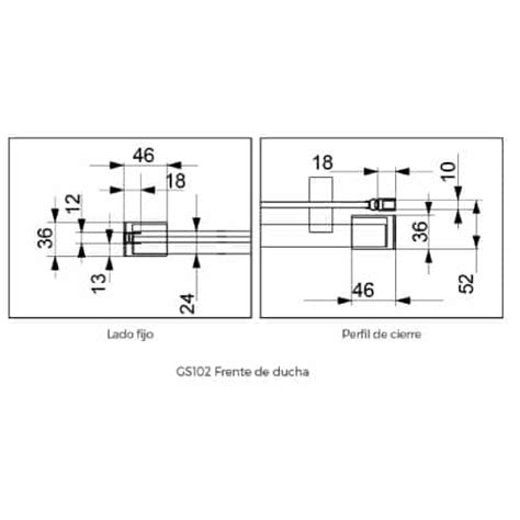 Mamparas Ducha Perfilería Negra GLASE Lateral Fijo. Mamparas Negras.