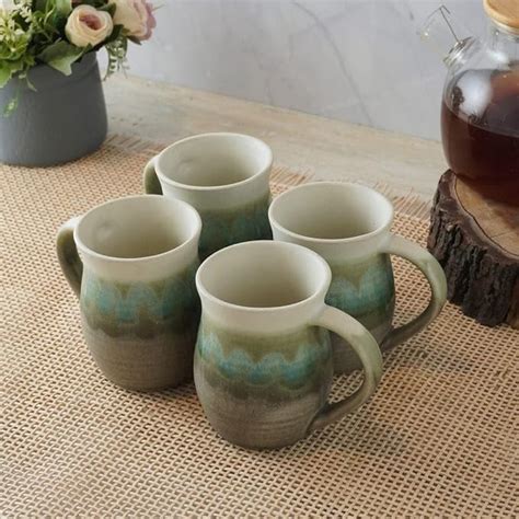 Buy The Craft Lane Ceramic Handcrafted Studio glaz Coffee Mug Set ...