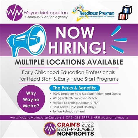 Wayne Metropolitan Community Action Agency on LinkedIn: Wayne Metro is looking for Early ...