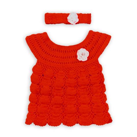 Buy WOONIE Handmade Woolen Frock (0-3 Months) Red at Amazon.in