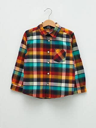 Lacivert Ekose Uzun Kollu Gabardin Erkek Çocuk Gömlek - S28143Z4-LN6 | LCW