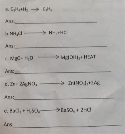 QUESTION : Classify the following reactions as combination ...