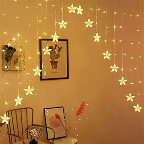 Desidiya 12 Stars 138 Led Curtain String Lights Window Curtain Lights ...