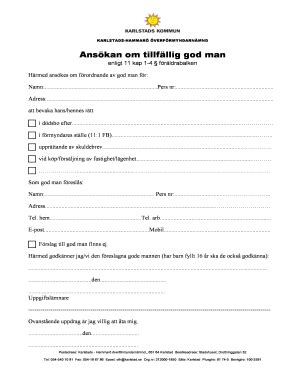 Fillable Online e-tjanster karlstad Anskan om tillfllig god man - e ...