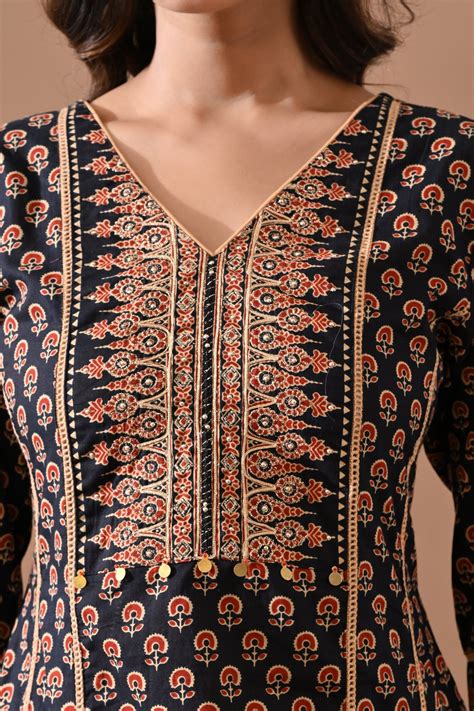 Black Printed A-line Kurta Set (2 Piece) – SABHYATA CLOTHING