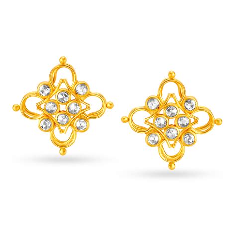 Winsome Diamond Chakri Gold Pendant And Earrings Set