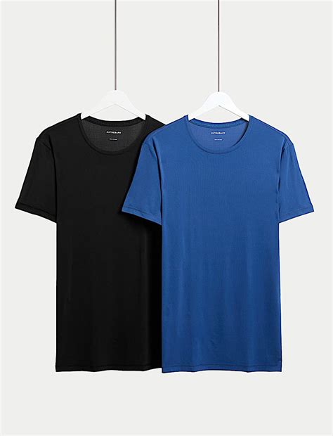 Buy 2 Pack Sport Crew Neck T-Shirt Vests with Stretch at Marks & Spencer