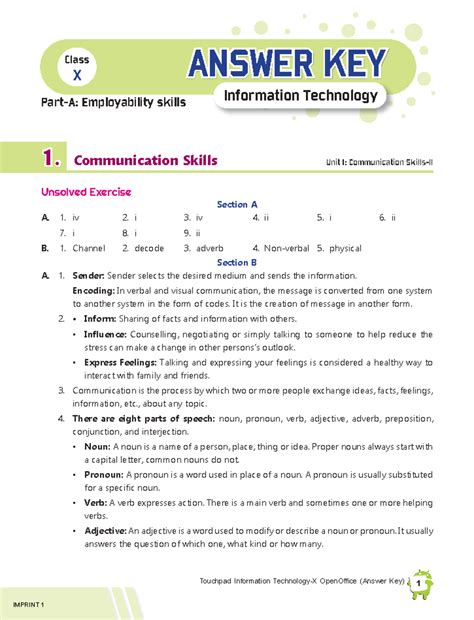 Class 10 part A - Touchpad Information Technology-X OpenOffice (Answer ...