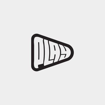 Play lettering logo | Premium Vector