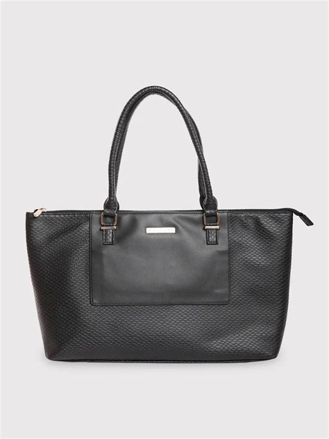 Buy Caprese Fiona Tote Large Black Office Laptop Bag @ Rs.1319 ...