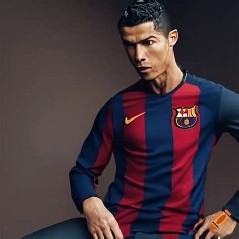 Cristiano ronaldo in barcelona jersey