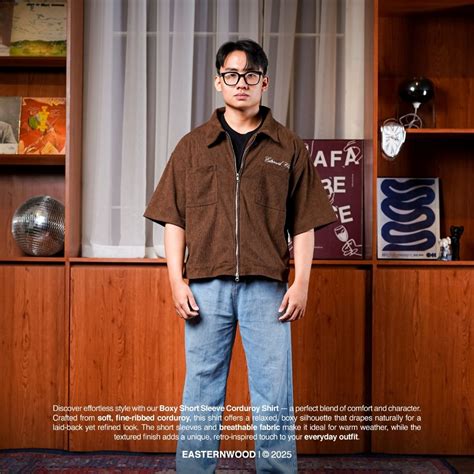 Jual Kemeja Shirt Corduroy Boxy Lengan Pendek Double Zipper Resleting ...