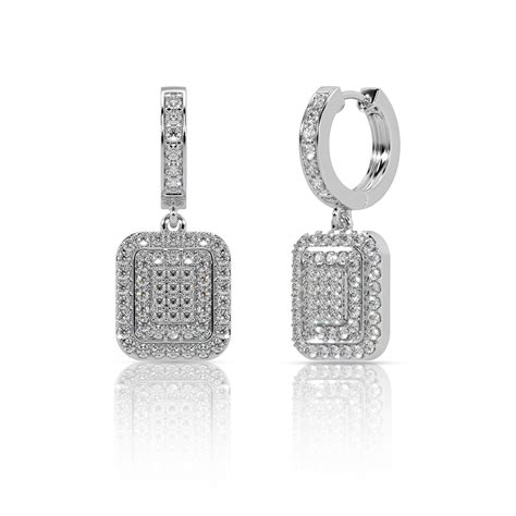 Elegant Pave Diamond Drop Hoop Earrings – WHP Jewellers