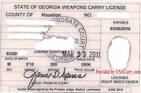 Concealed Carry Weapon Permit Examples