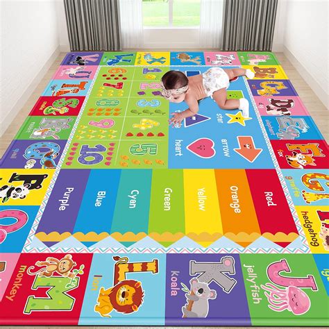 Amazon.com: LTKOUGFAM Kids Play Rug for Playroom, ABC Educational Rugs ...