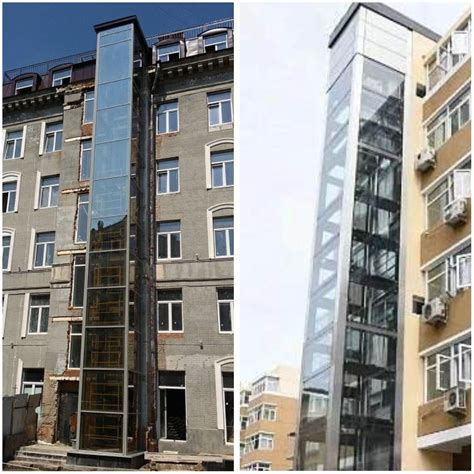 Block Design 2-10 Floors Outdoor Residential Lift Passenger Elevator - Outdoor Elevator and ...