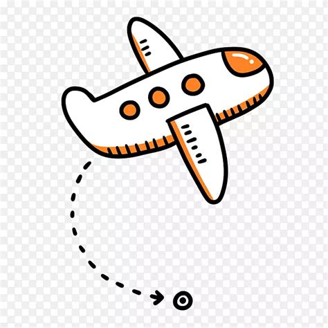 飞机卡通剪贴画橙色简易平面装饰图案PNG图片素材下载_图片编号386559-PNG素材网