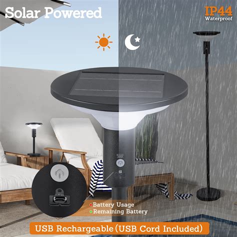 Espird Outdoor Solar Floor Lamp for Patio Waterproof, Cordless Floor ...