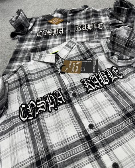 Men Black White Checkered Shirt Manufacturer, Supplier from Surat