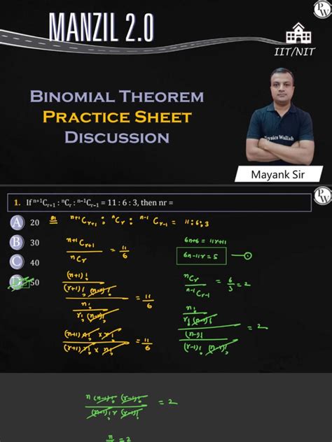 Image result for Binomial Theorem Worksheet