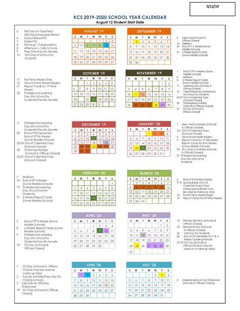 The 2019-2020 academic calendar... - Kanawha County Schools | Facebook
