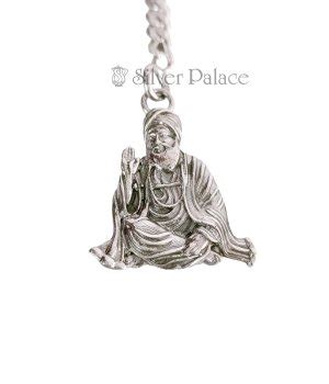 Oxidised Silver Guru Nanak Dev Ji Statue Keychain - Silver Palace