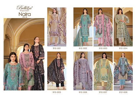 Naira Vol 49 Belliza Designer Studio Pure Cotton Karachi Salwar Suits ...