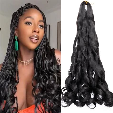 Amazon.com : French Curl Braiding Hair 22 Inch Loose Wave Braiding Hair ...