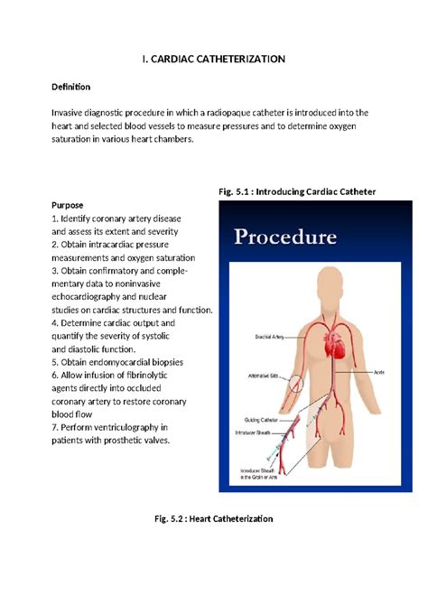 Cardiac catheterization - I. CARDIAC CATHETERIZATION Definition ...